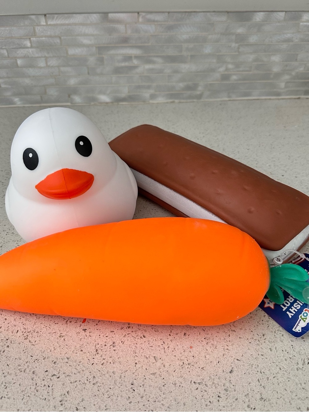 Squishy Bundle - Squishy Duck, Squishy Ice Cream Sandwich, Squishy Carrot